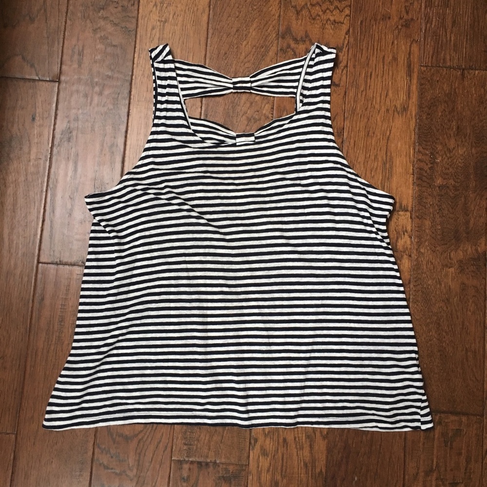Forever 21 Striped Tank Top - Black/White - 1X